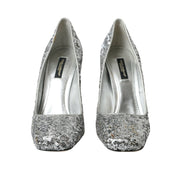 Pantofi cu toc Dolce & Gabbana cu paiete argintii