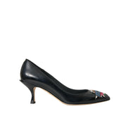 Dolce & Gabbana Black Leather BOOM Patch Pumps