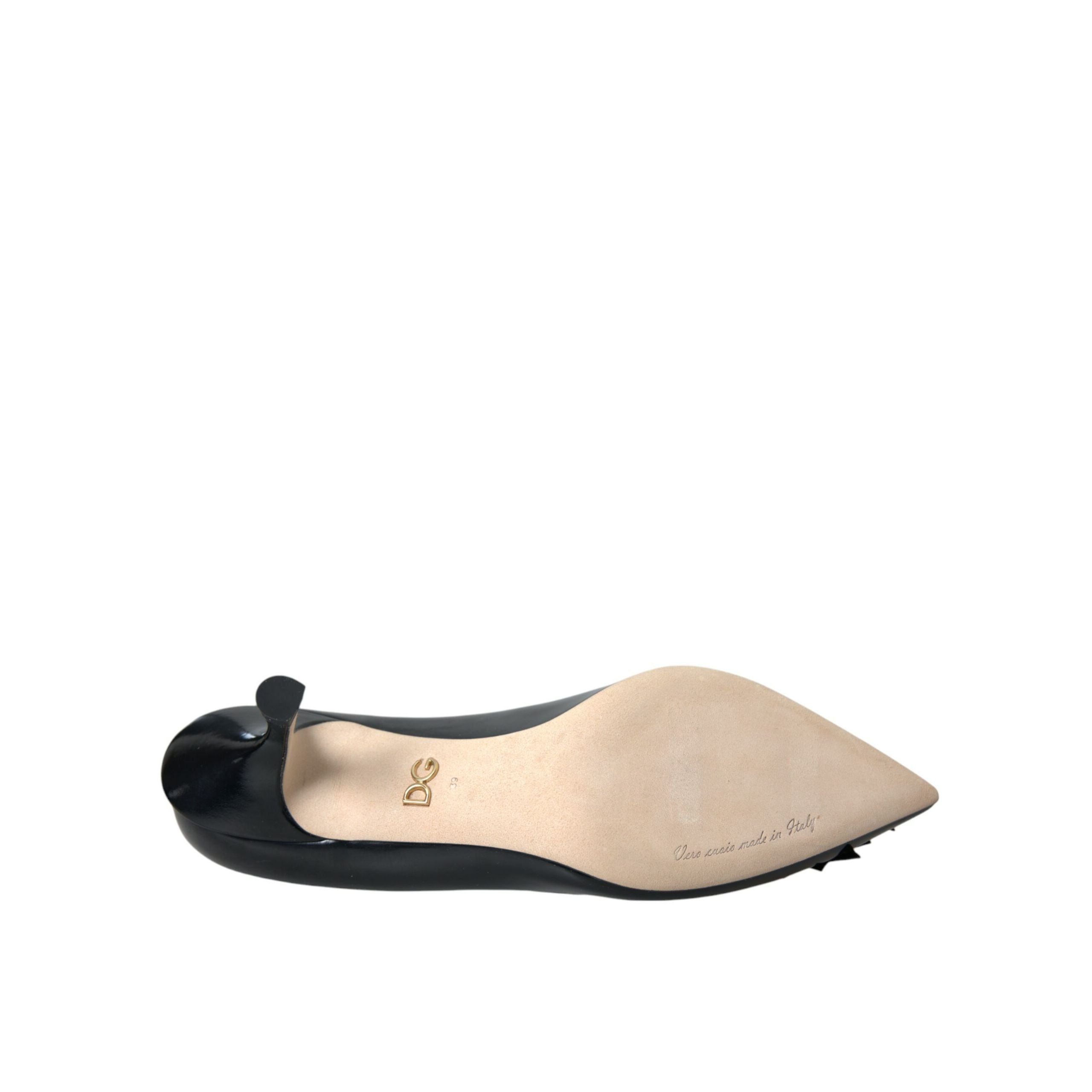 Dolce & Gabbana Black Leather BOOM Patch Pumps