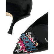 Dolce & Gabbana Black Leather BOOM Patch Pumps