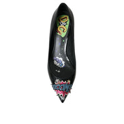Dolce & Gabbana Black Leather BOOM Patch Pumps