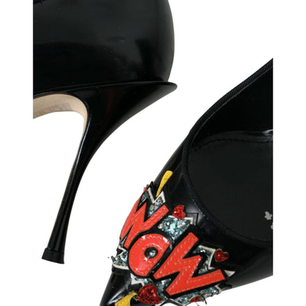 Dolce & Gabbana Black Leather WOW Patch Pumps