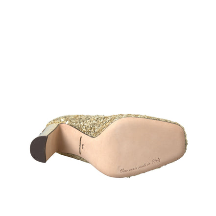 Pantofi cu toc Dolce & Gabbana Gold Sequin Crystal