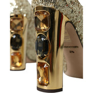 Pantofi cu toc Dolce & Gabbana Gold Sequin Crystal