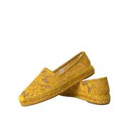 Espadrile plate Dolce & Gabbana galbene din dantelă Taormina