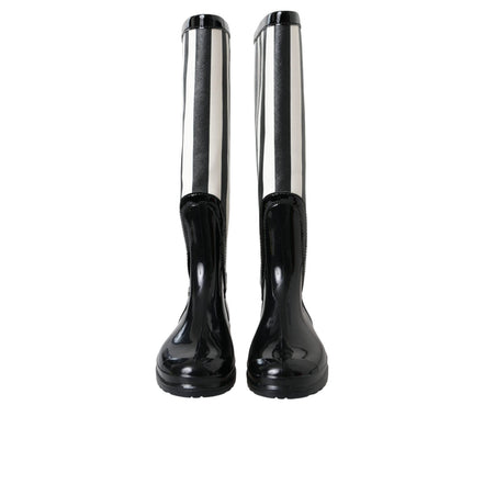 Dolce & Gabbana Black Rubber Knee High Boots