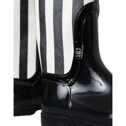 Dolce & Gabbana Black Rubber Knee High Boots