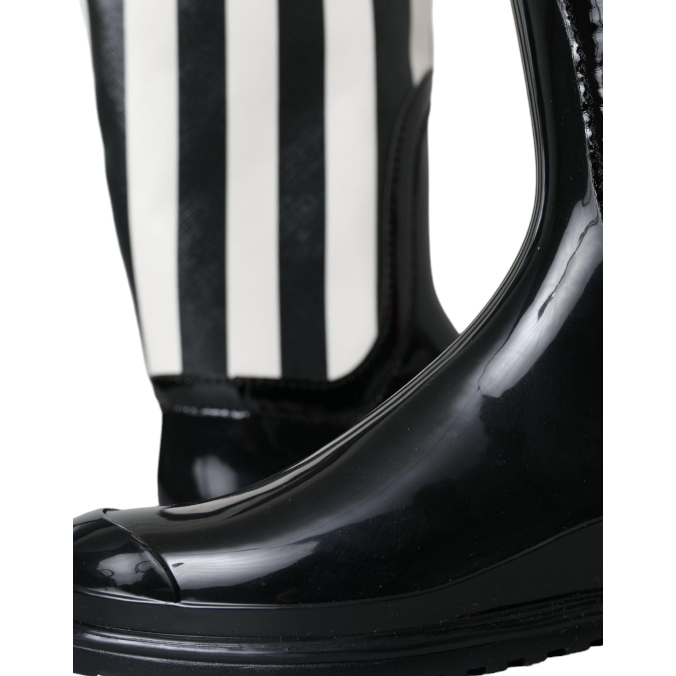 Dolce & Gabbana Black Rubber Knee High Boots