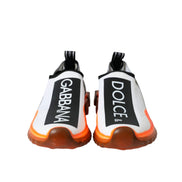Dolce & Gabbana Black White Orange Slip On Sorrento Sneakers