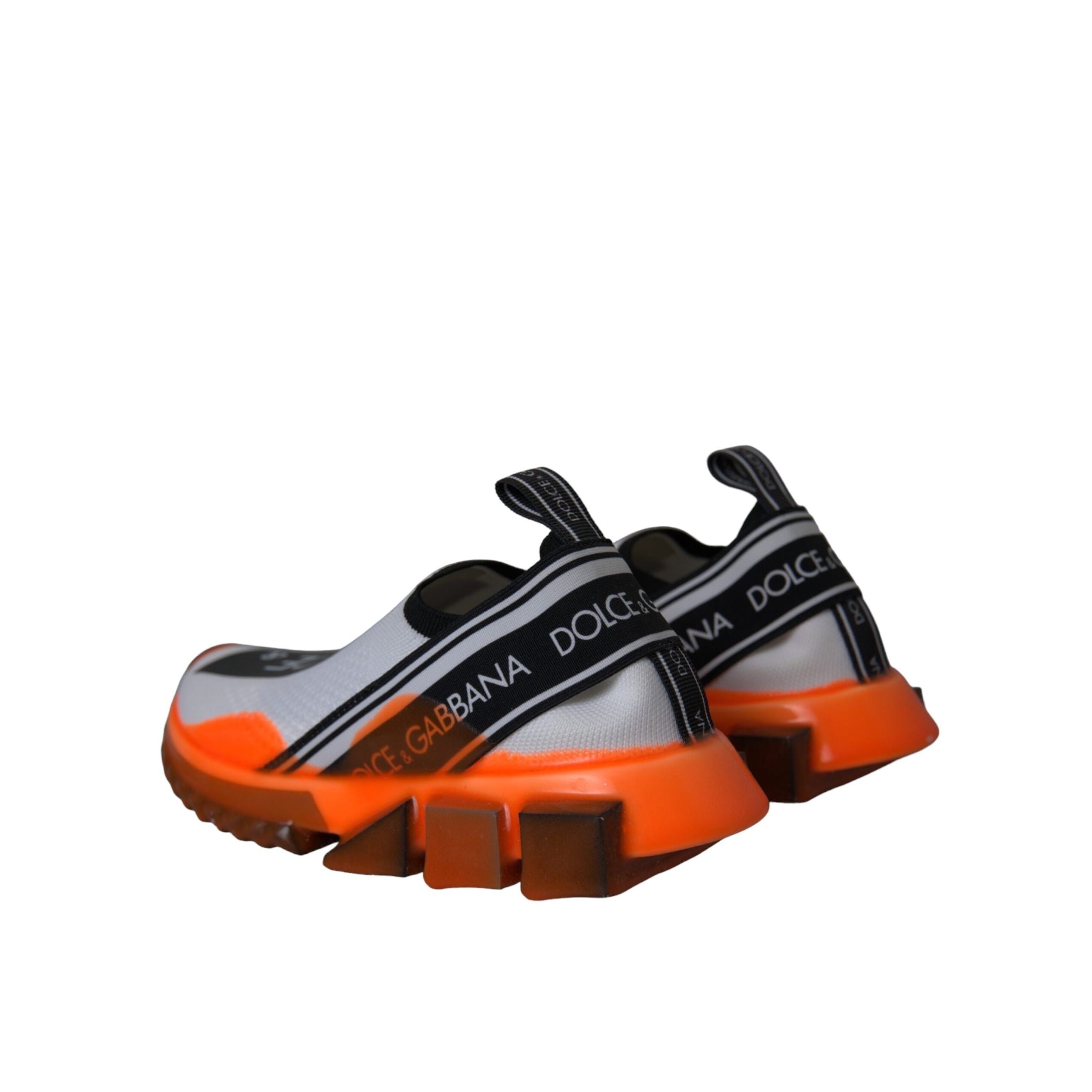 Dolce & Gabbana Black White Orange Slip On Sorrento Sneakers