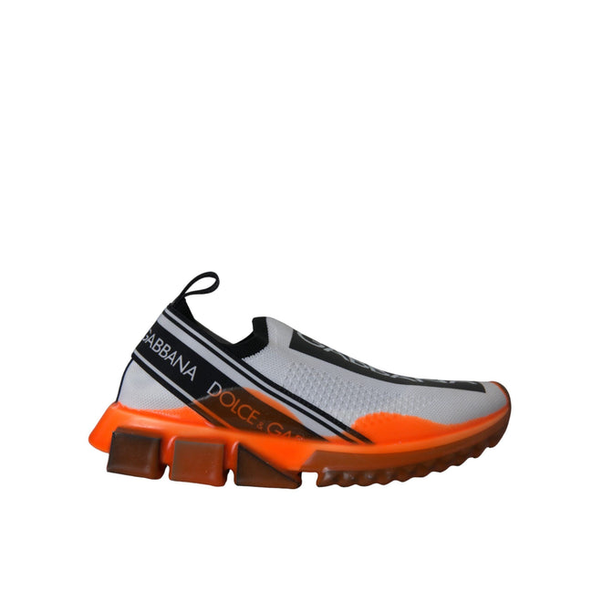 Dolce & Gabbana Black White Orange Slip On Sorrento Sneakers