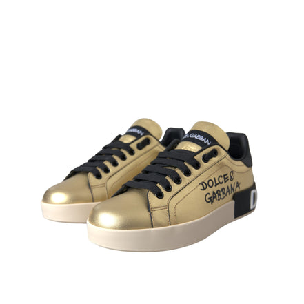 Dolce & Gabbana Gold Portofino Sneakers