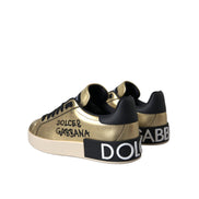 Dolce & Gabbana Gold Portofino Sneakers