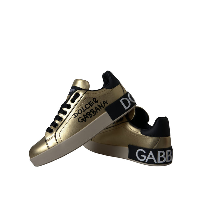 Dolce & Gabbana Gold Portofino Sneakers