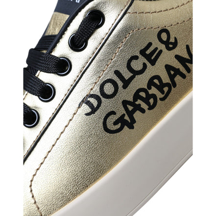 Dolce & Gabbana Gold Portofino Sneakers