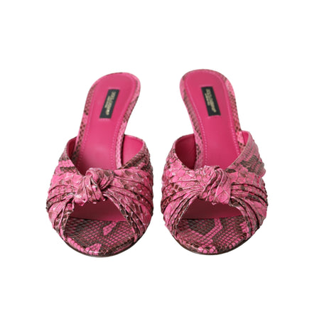Dolce & Gabbana Saboane cu toc mic și barete din piele exotică roz