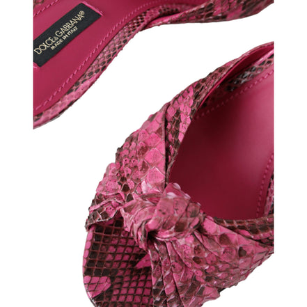 Dolce & Gabbana Saboane cu toc mic și barete din piele exotică roz