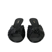 Dolce & Gabbana Papuci cu toc din piele exotică neagră