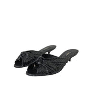 Dolce & Gabbana Papuci cu toc din piele exotică neagră
