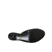 Dolce & Gabbana Papuci cu toc din piele exotică neagră