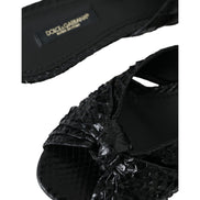 Dolce & Gabbana Papuci cu toc din piele exotică neagră