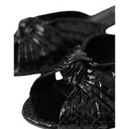 Dolce & Gabbana Papuci cu toc din piele exotică neagră