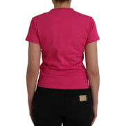 Tricou Balenciaga din bumbac roz, cu decolteu rotund și mâneci scurte