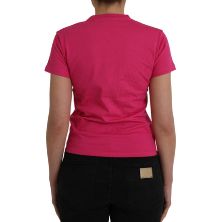 Tricou Balenciaga din bumbac roz, cu decolteu rotund și mâneci scurte