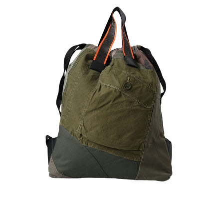 Rucsac Dolce & Gabbana verde militar cu patchwork