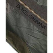 Rucsac Dolce & Gabbana verde militar cu patchwork