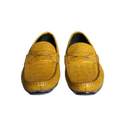 Dolce & Gabbana Yellow Leather Moccasin Loafers