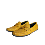 Dolce & Gabbana Yellow Leather Moccasin Loafers