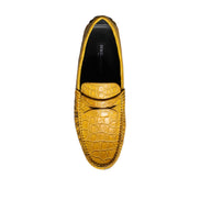 Dolce & Gabbana Yellow Leather Moccasin Loafers