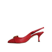 Dolce & Gabbana Red Devotion Leather Slingback Pumps