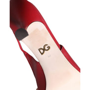 Dolce & Gabbana Red Devotion Leather Slingback Pumps
