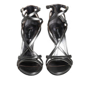 Sandale cu toc Dolce & Gabbana Keira din piele argintie