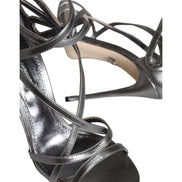 Sandale cu toc Dolce & Gabbana Keira din piele argintie