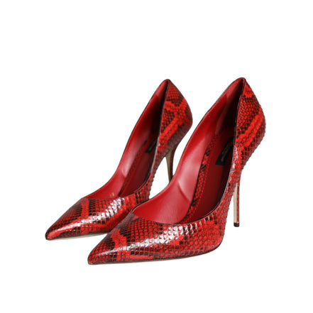 Dolce & Gabbana Red Leather Stiletto Heel Pumps