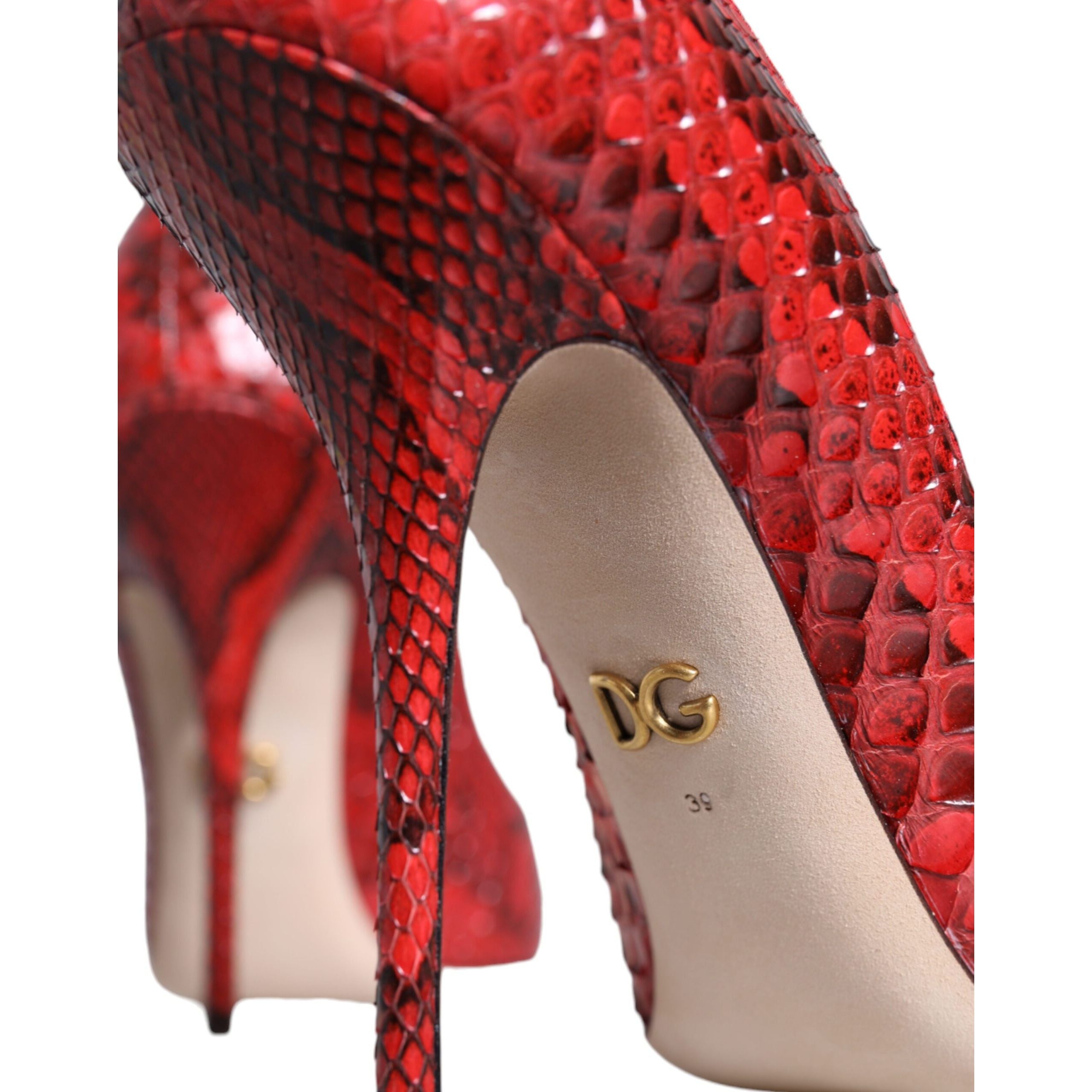 Dolce & Gabbana Red Leather Stiletto Heel Pumps