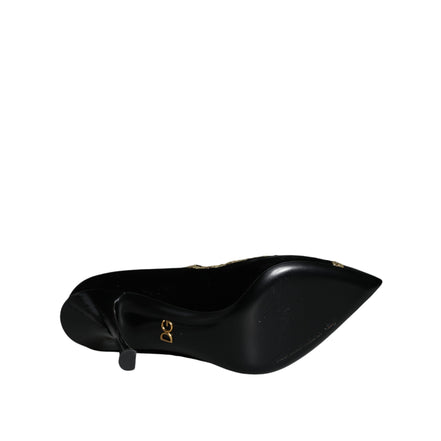 Pantofi Dama Dolce & Gabbana Black Velvet Gold Mary Jane