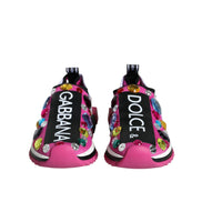 Dolce & Gabbana Pink Sorrento Crystals Low Top Sneakers