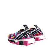 Dolce & Gabbana Pink Sorrento Crystals Low Top Sneakers