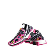 Dolce & Gabbana Pink Sorrento Crystals Low Top Sneakers