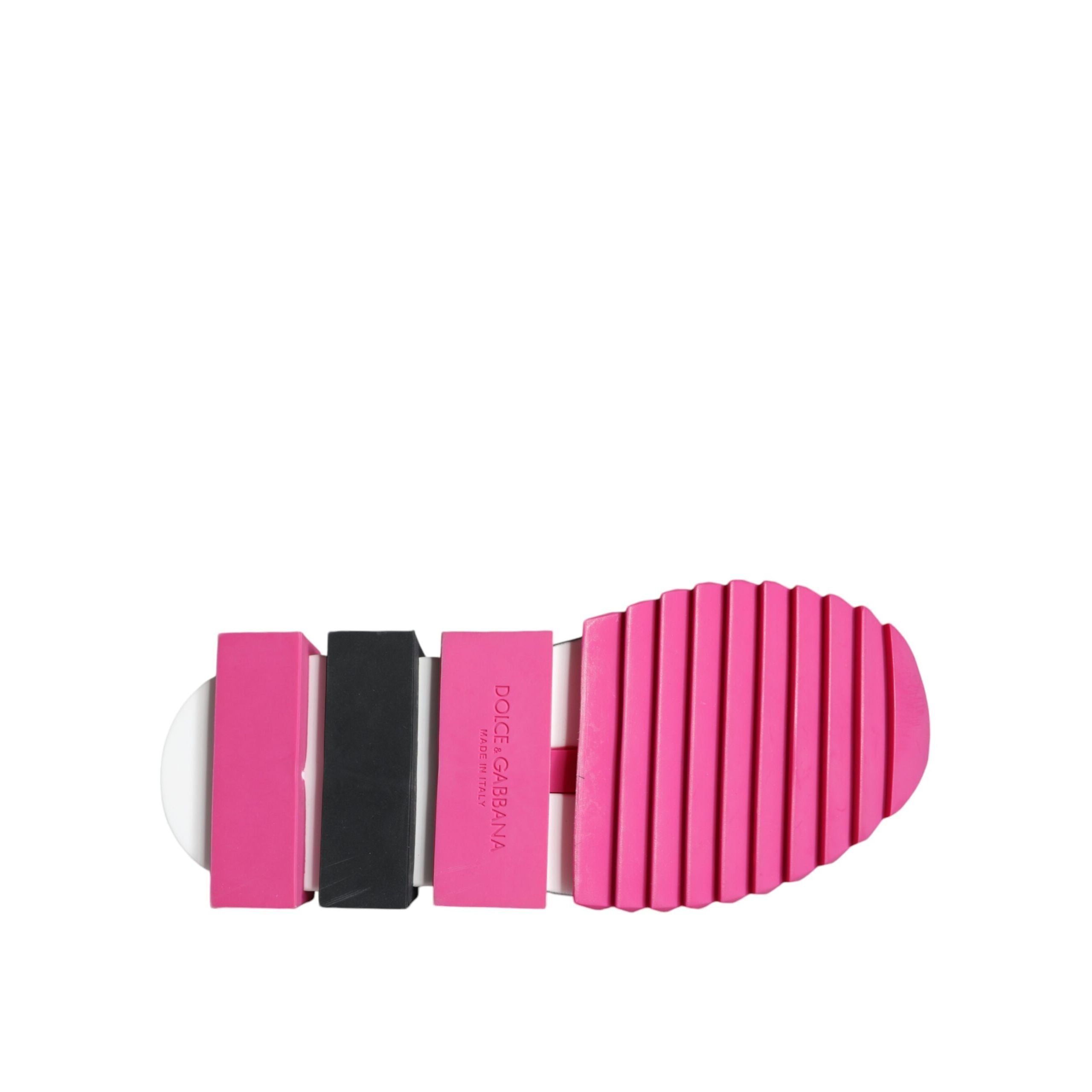 Dolce & Gabbana Pink Sorrento Crystals Low Top Sneakers