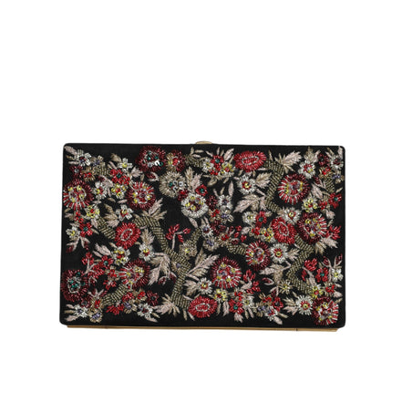 Dolce & Gabbana Multicolor Floral Gold Frame Evening Clutch