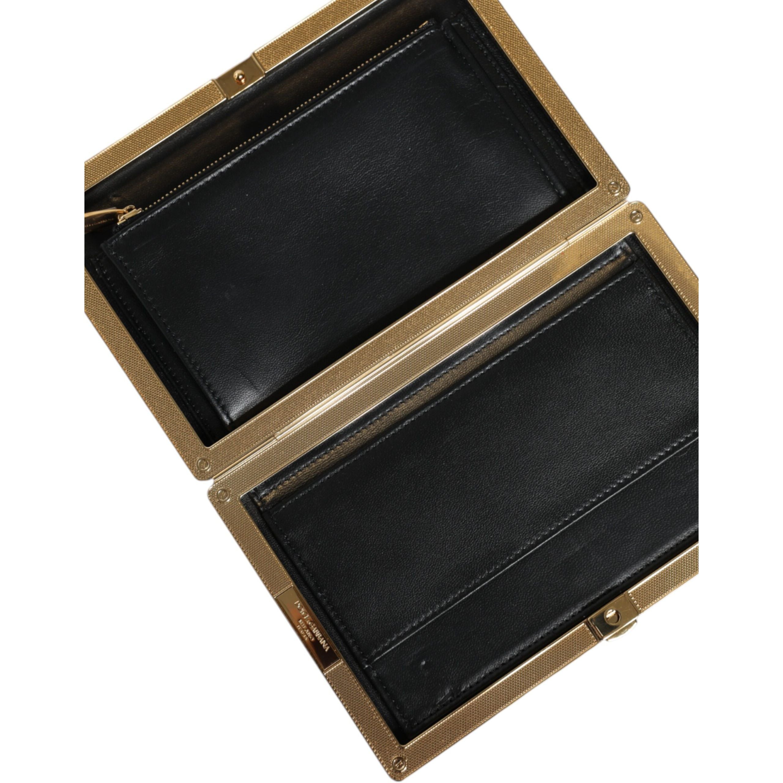 Dolce & Gabbana Multicolor Floral Gold Frame Evening Clutch