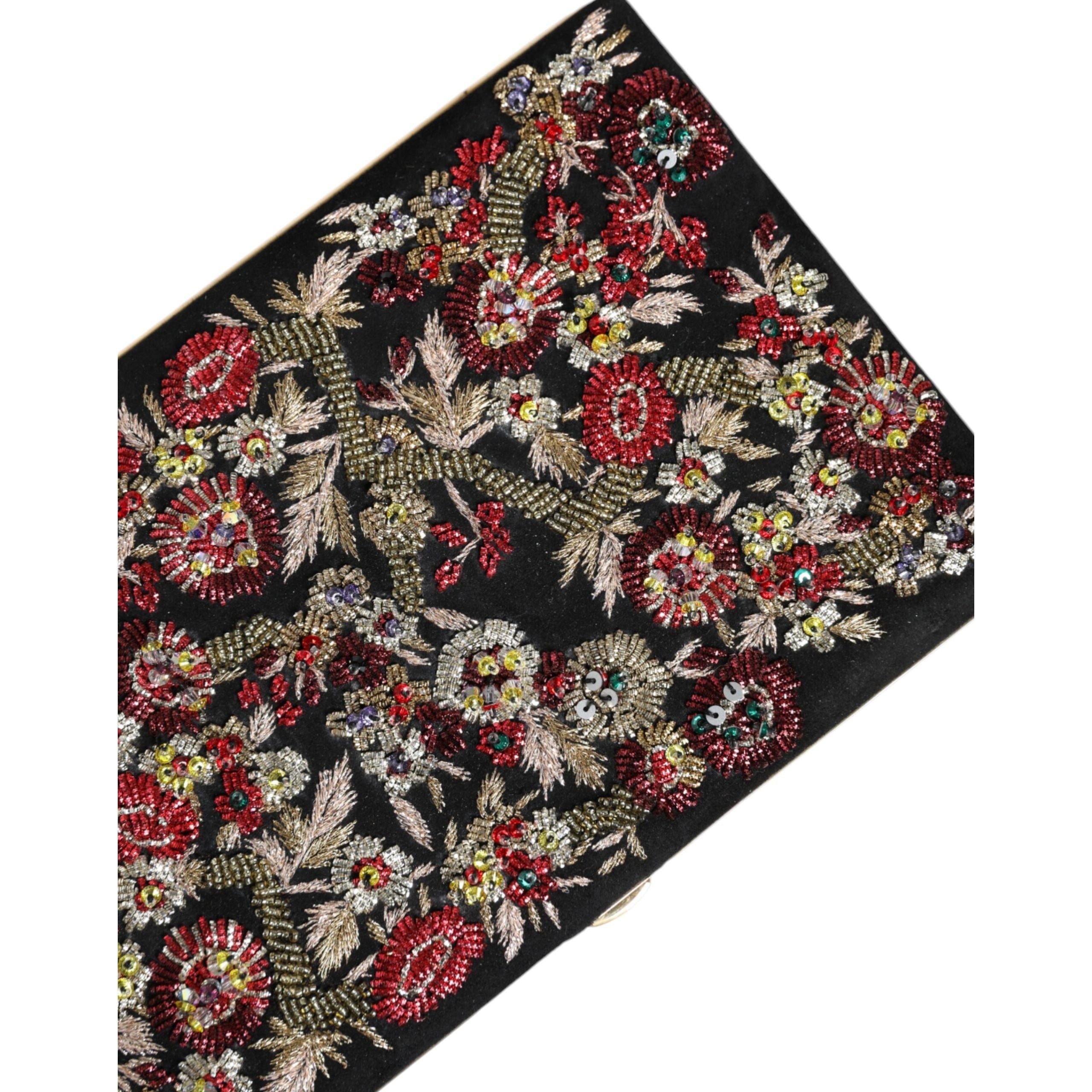 Dolce & Gabbana Multicolor Floral Gold Frame Evening Clutch
