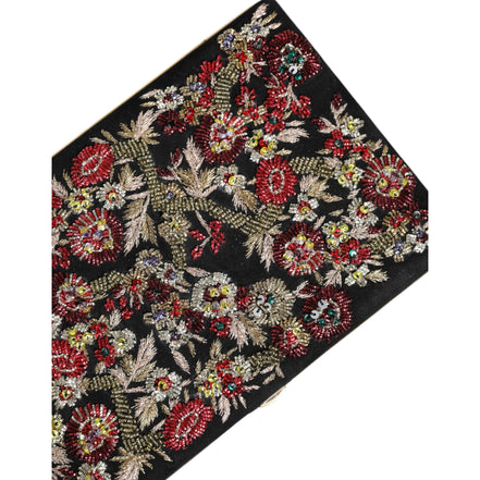 Dolce & Gabbana Multicolor Floral Gold Frame Evening Clutch