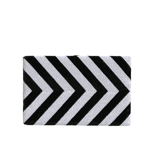 Dolce & Gabbana Black White Gold Frame Evening Clutch