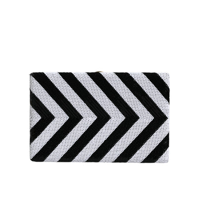 Dolce & Gabbana Black White Gold Frame Evening Clutch